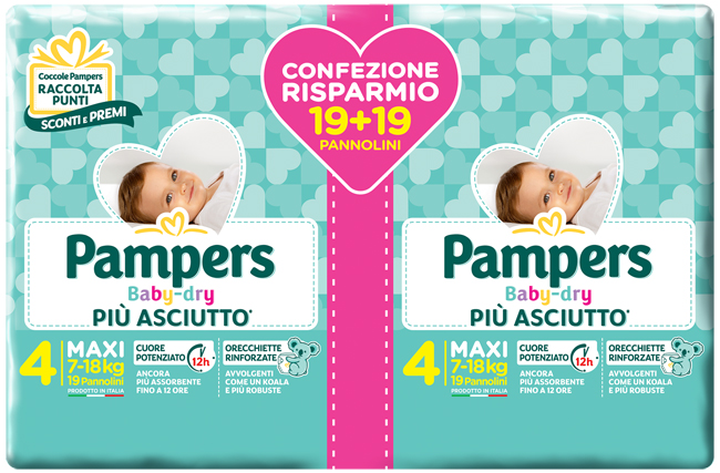 PAMPERS BABY-DRY DUO DWCT MAXI 38 PEZZI - Doctor Vinz