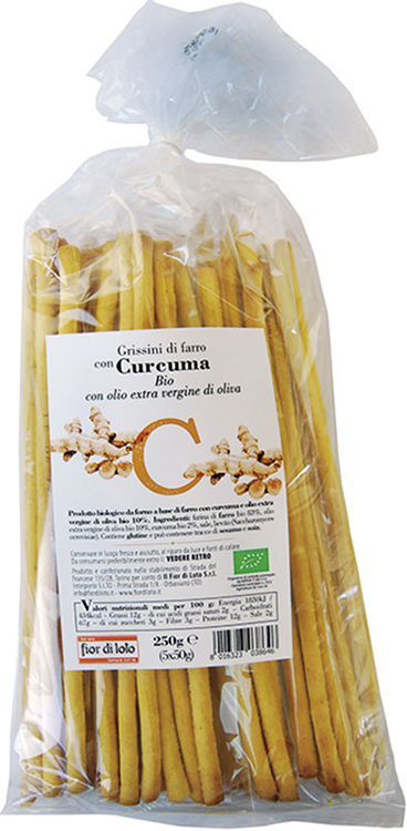 GRISSINI DI FARRO CON CURCUMA BIO 5X50G - Doctor Vinz