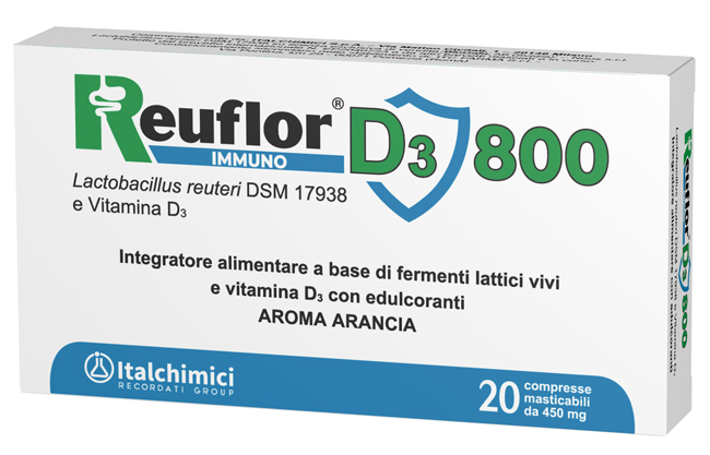 REUFLOR D3 800 20 COMPRESSE MASTICABILI AROMA ARANCIA - Doctor Vinz