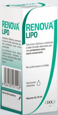 RENOVA COLLIRIO SOSTITUTO LACRIMALE A BASE DI ACIDO IALURONICO 0,4% E LIPIDI FLACONE DA 10 ML SENZA CONSERVANTI - Doctor Vinz