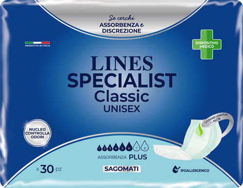 PANNOLONE SAGOMATO LINES SPECIALIST CLASSIC PLUS 30 PEZZI - Doctor Vinz
