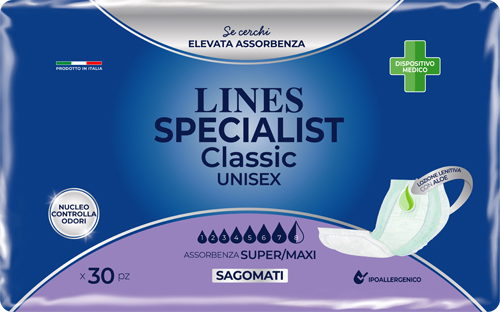 PANNOLONE SAGOMATO LINES SPECIALIST CLASSIC MAXI 30 PEZZI - Doctor Vinz
