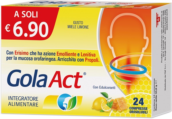 GOLA ACT MIELE LIMONE 24 COMPRESSE SOLUBILI 33,6 G - Doctor Vinz