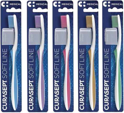 CURASEPT SPAZZOLINO SOFT MEDICAL COLORE AZZURRO - Doctor Vinz