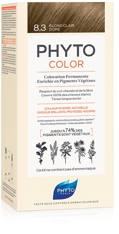 PHYTOCOLOR 8.3 BIONDO CHI DOR 1 LATTE + 1 CREMA + 1 MASCHERA + 1 PAIO DI GUANTI - Doctor Vinz