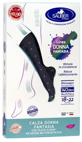 SAUBER CALZA DONNA FANTASIA FILATO Q-SKIN 140 DEN JEANS POIS BIANCHI TAGLIA M PROMO - Doctor Vinz