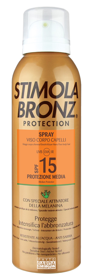 STIMOLABRONZ PROTECTION SPF15 SPRAY VISO CORPO E CAPELLI 150 ML - Doctor Vinz