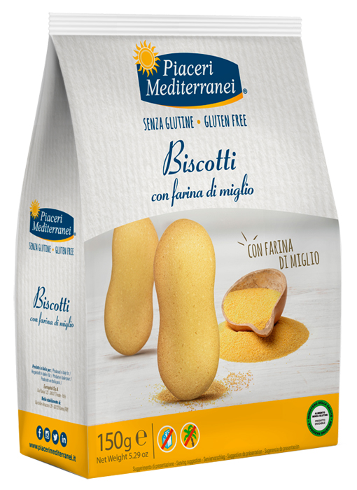 PIACERI MEDITERRANEI BISCOTTI FARINA DI MIGLIO 150 G - Doctor Vinz