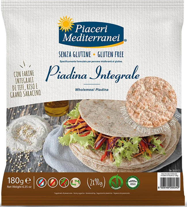 PIACERI MEDIT PIADINA INTEGRALE 180 G - Doctor Vinz