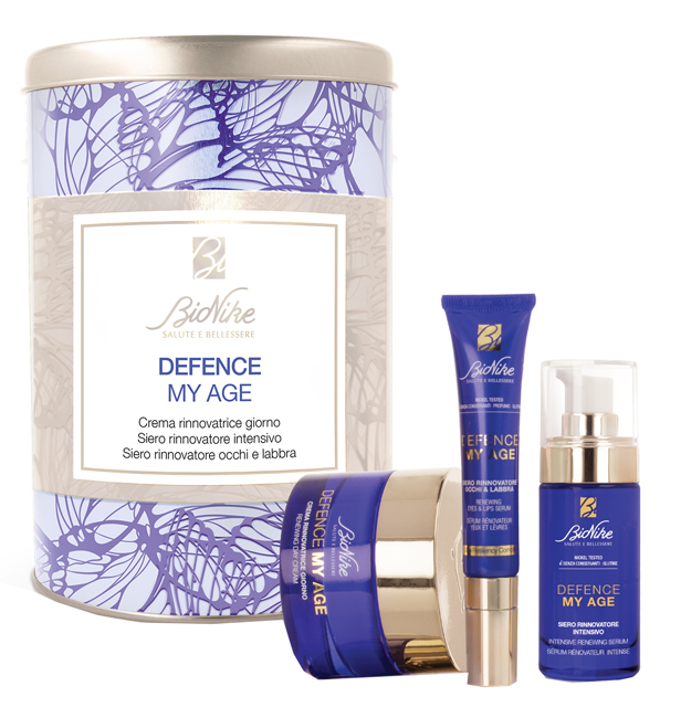 DEFENCE MY AGE KIT NATALE 2021 SIERO RINNOVATORE INTENSIVO 30 ML + CREMA RINNOVATRICE GIORNO 50 ML + SIERO RINNOVATORE OCCHI E LABBRA 15 ML - Doctor Vinz