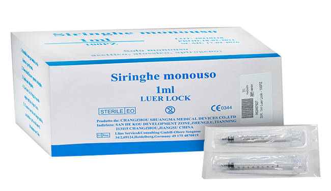 SIRINGA INFUSIONE E IRRIGAZIONE MONOUSO CAPACITA' 1ML GAUGE 25 LUER LOCK 100 PEZZI - Doctor Vinz