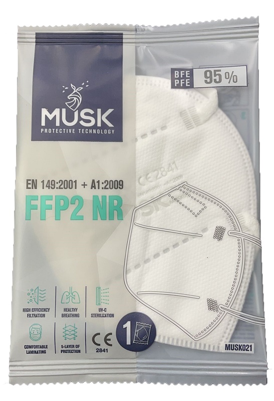 MUSK MASCHERINA FFP2 MUSK021 WHITE 10 PEZZI - Doctor Vinz