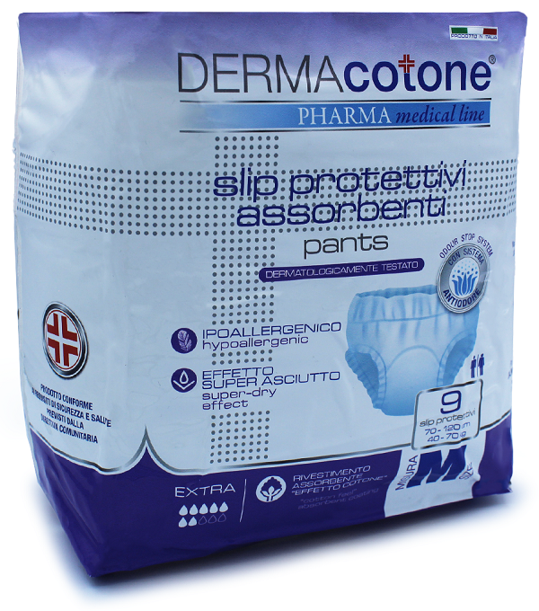 SLIP PROTETTIVO ASSORBENTE PANTS DERMACOTONE M 9 PEZZI - Doctor Vinz