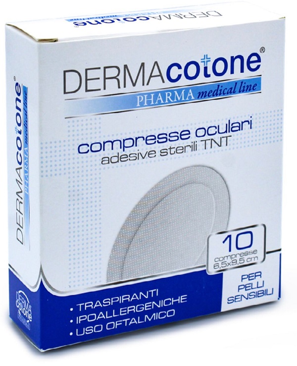 COMPRESSA OCULARE ADESIVA TNT DERMACOTONE 6,5X9,5CM 10 PEZZI - Doctor Vinz