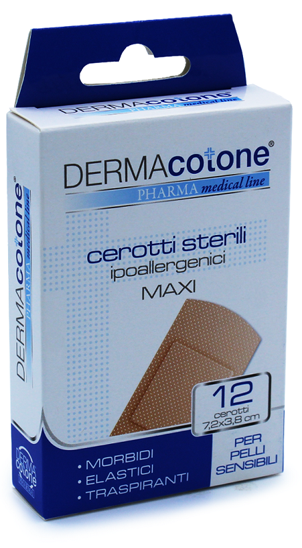 CEROTTO IPOALLERGENICO DERMACOTONE MAXI 7,2X3,8CM 12 PEZZI - Doctor Vinz