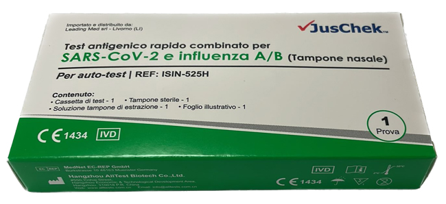 TEST ANTIGENICO RAPIDO COVID-19 JUSCHEK AUTODIAGNOSTICO DETERMINAZIONE QUALITATIVA ANTIGENI SARS-COV-2 E INFLUENZA A+B IN TAMPONI NASALI MEDIANTE IMMUNOCROMATOGRAFIA - Doctor Vinz
