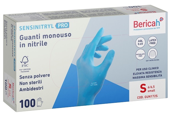 GUANTO MONOUSO SENSINITRYL PRO IN NITRILE SMALL 100 PEZZI - Doctor Vinz