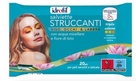 IDROFIL SALVIETTINE STRUCCANTI ACQUA MICELLARE E FIOR DI LOTO 20 PEZZI - Doctor Vinz
