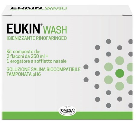 EUKIN WASH IGIENIZZANTE RINOFARINGEO KIT 2 FLACONI DA 250 ML + EROGATORE A SOFFIETTO NASALE - Doctor Vinz