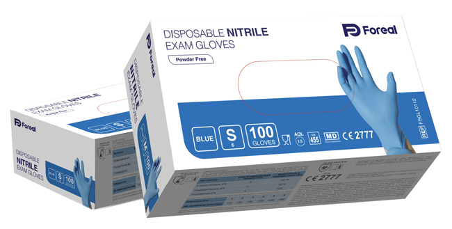 GUANTO NITRILE BLU FOREAL SENZA POLVERE S 100 PEZZI - Doctor Vinz